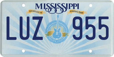 MS license plate LUZ955
