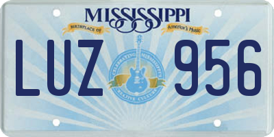 MS license plate LUZ956