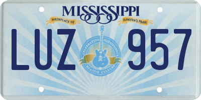 MS license plate LUZ957