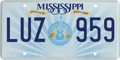 MS license plate LUZ959