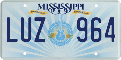 MS license plate LUZ964