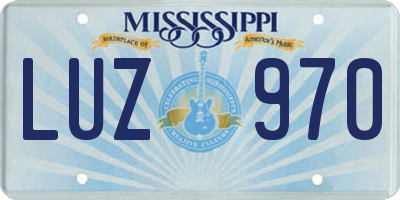 MS license plate LUZ970