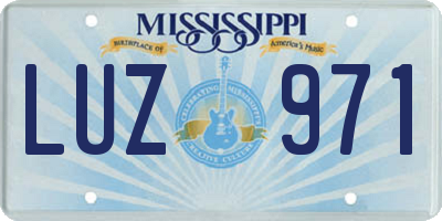 MS license plate LUZ971