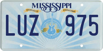 MS license plate LUZ975