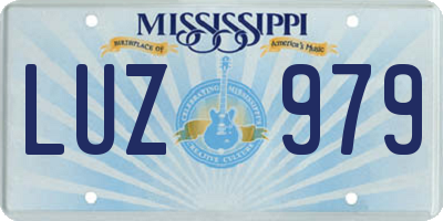 MS license plate LUZ979
