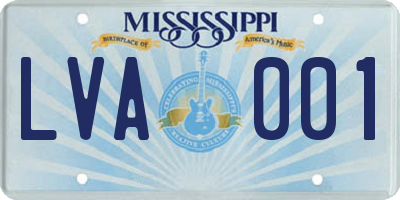 MS license plate LVA001