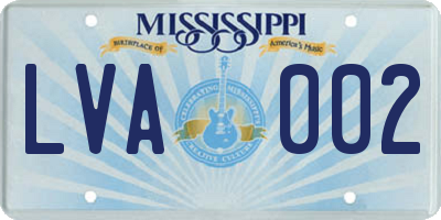 MS license plate LVA002