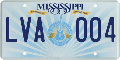 MS license plate LVA004