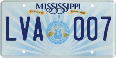 MS license plate LVA007