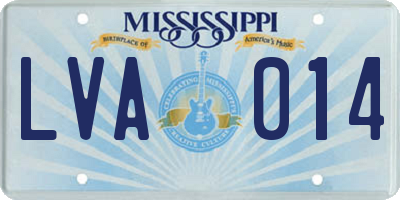 MS license plate LVA014
