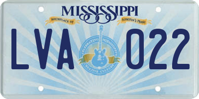 MS license plate LVA022
