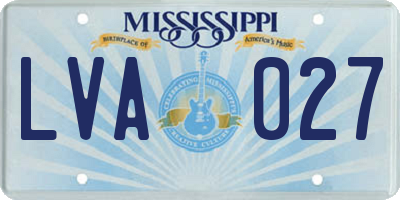 MS license plate LVA027
