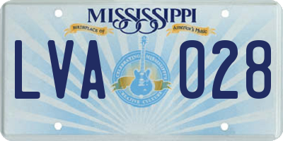 MS license plate LVA028