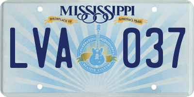 MS license plate LVA037