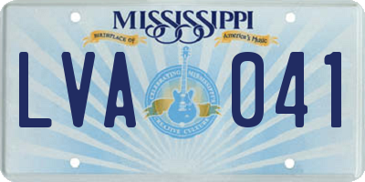 MS license plate LVA041