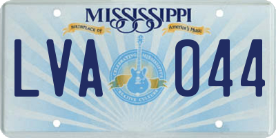 MS license plate LVA044