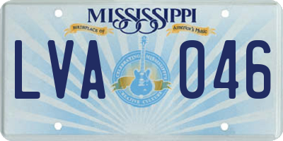 MS license plate LVA046