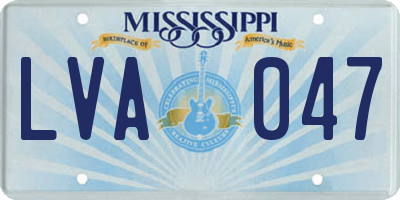 MS license plate LVA047