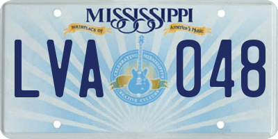 MS license plate LVA048