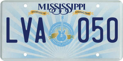 MS license plate LVA050