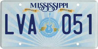 MS license plate LVA051