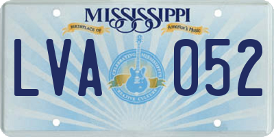 MS license plate LVA052