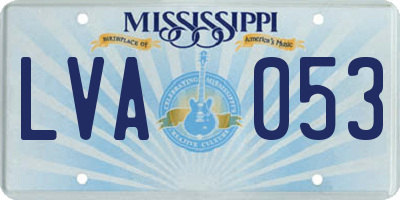 MS license plate LVA053