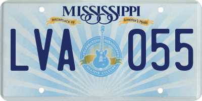 MS license plate LVA055