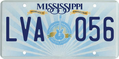 MS license plate LVA056
