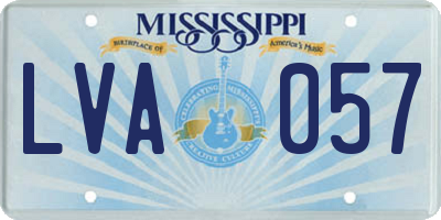MS license plate LVA057
