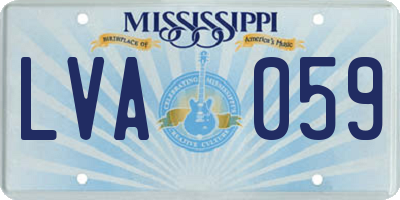 MS license plate LVA059