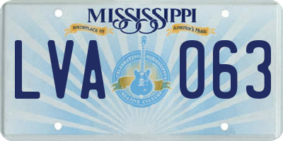 MS license plate LVA063