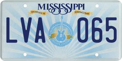 MS license plate LVA065