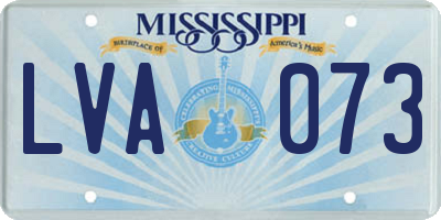 MS license plate LVA073