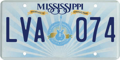 MS license plate LVA074