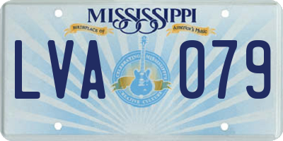 MS license plate LVA079