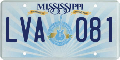 MS license plate LVA081