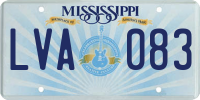 MS license plate LVA083