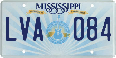 MS license plate LVA084