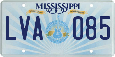 MS license plate LVA085