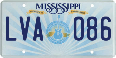 MS license plate LVA086