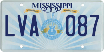 MS license plate LVA087