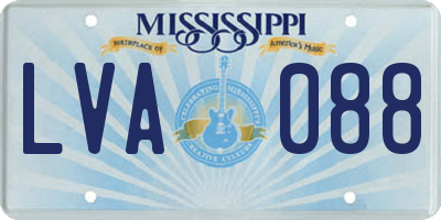 MS license plate LVA088