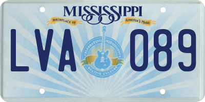 MS license plate LVA089