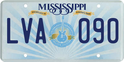MS license plate LVA090