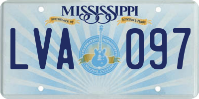 MS license plate LVA097