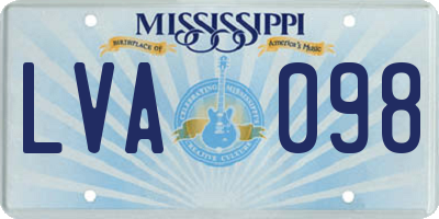 MS license plate LVA098