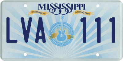 MS license plate LVA111