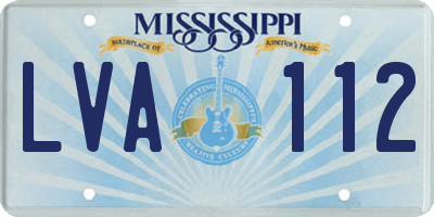 MS license plate LVA112