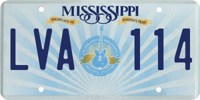 MS license plate LVA114